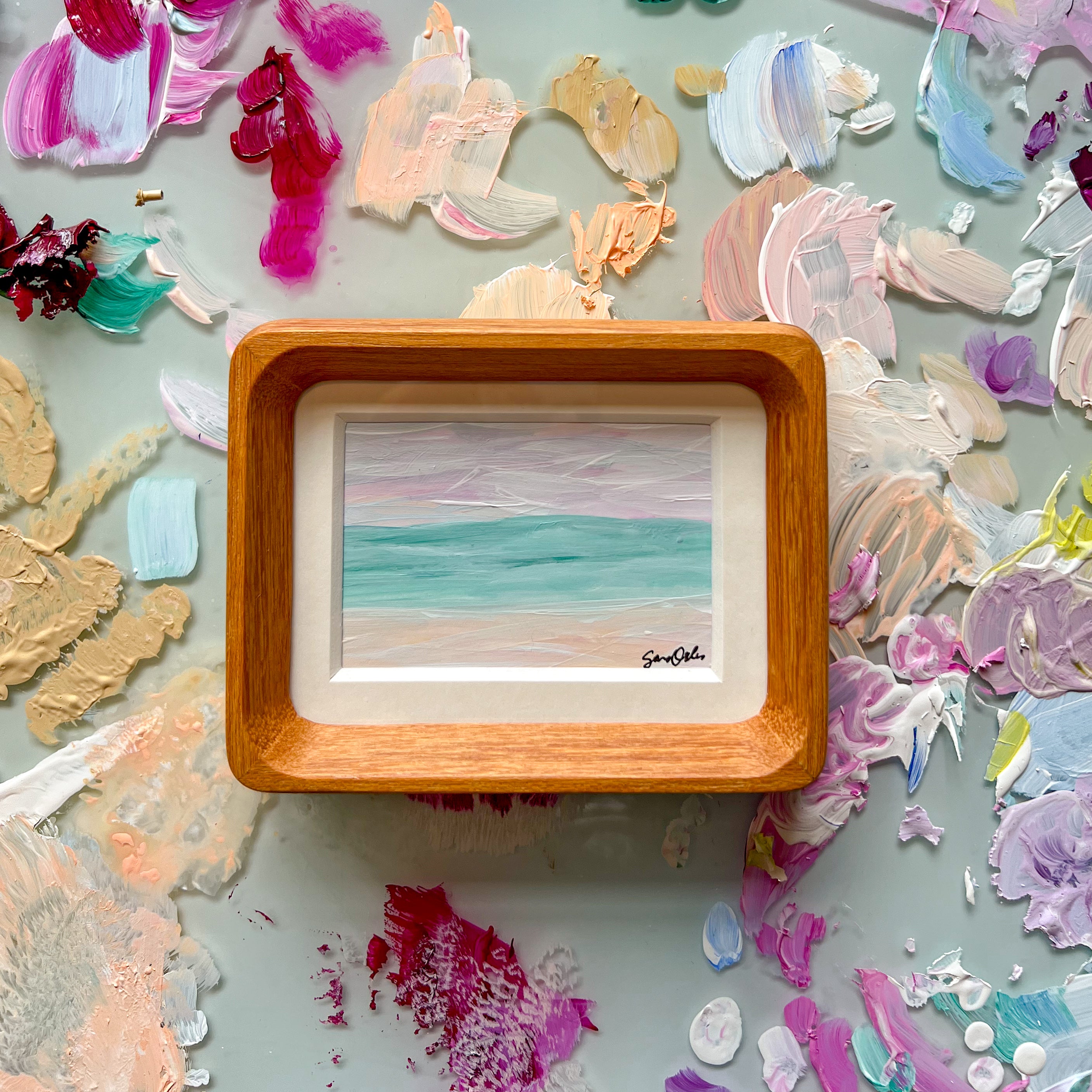Framed Beach Sunset Mini
