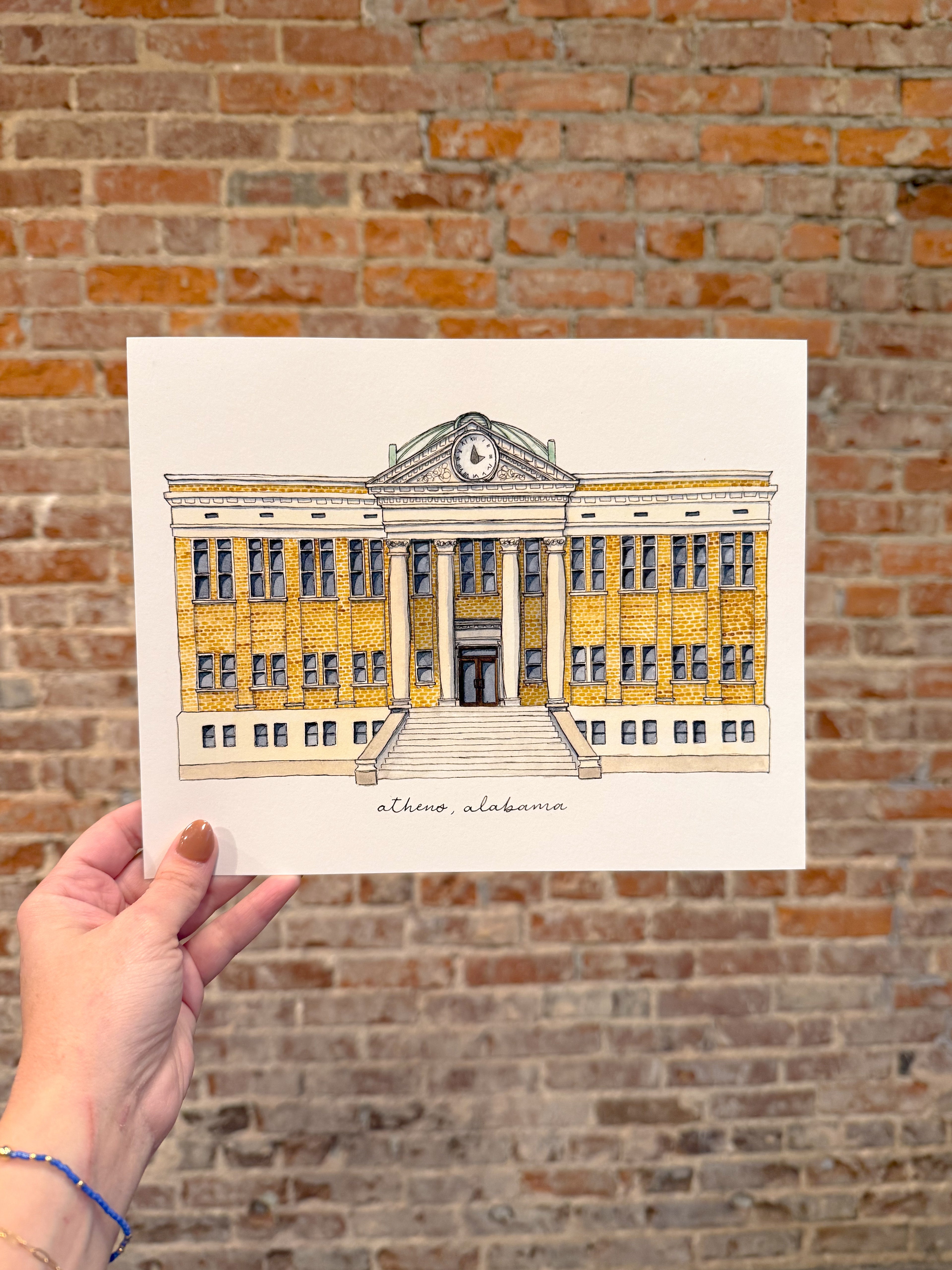 Limestone County Courthouse - 8x10in Art Print Unframed