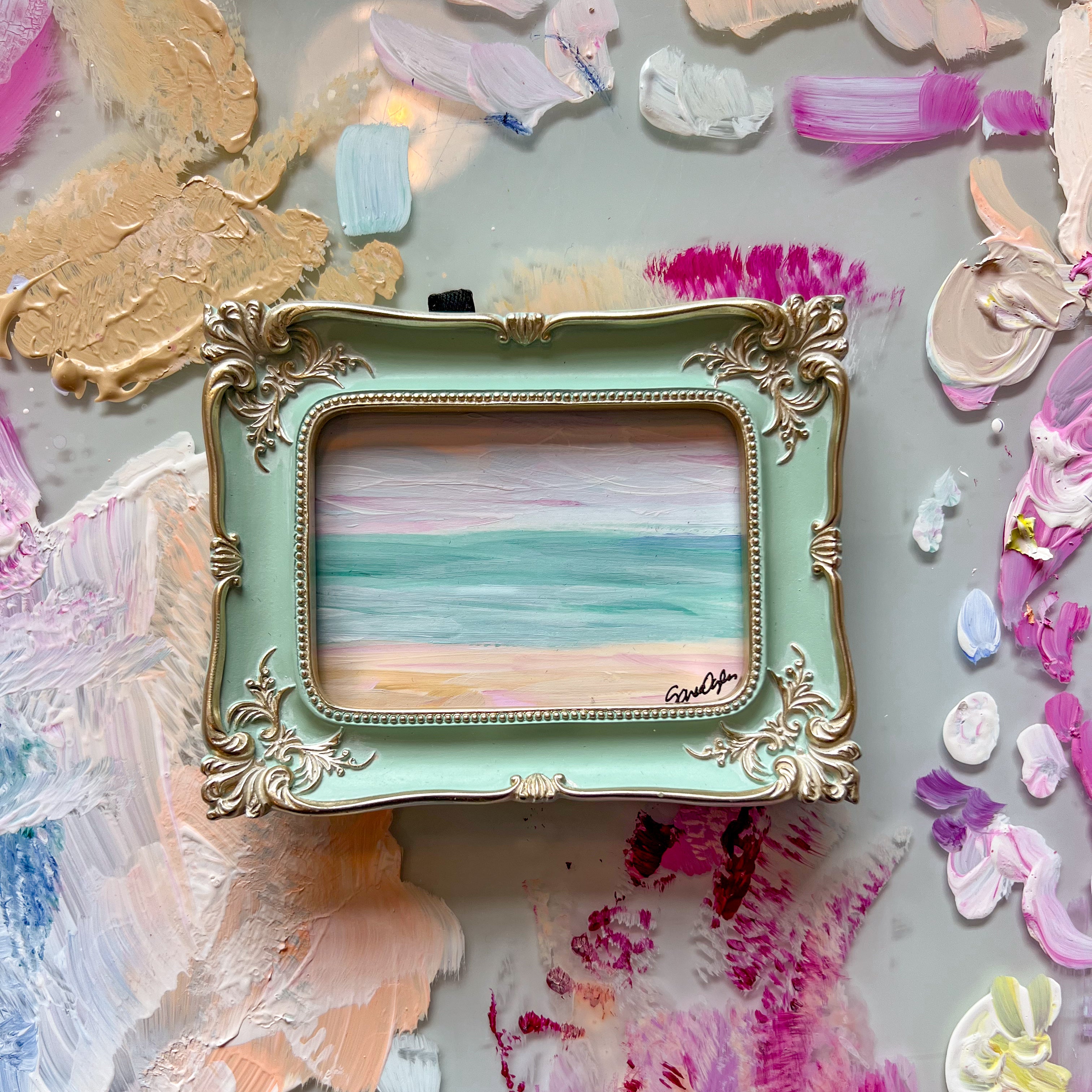Framed Beach Sunset Mini