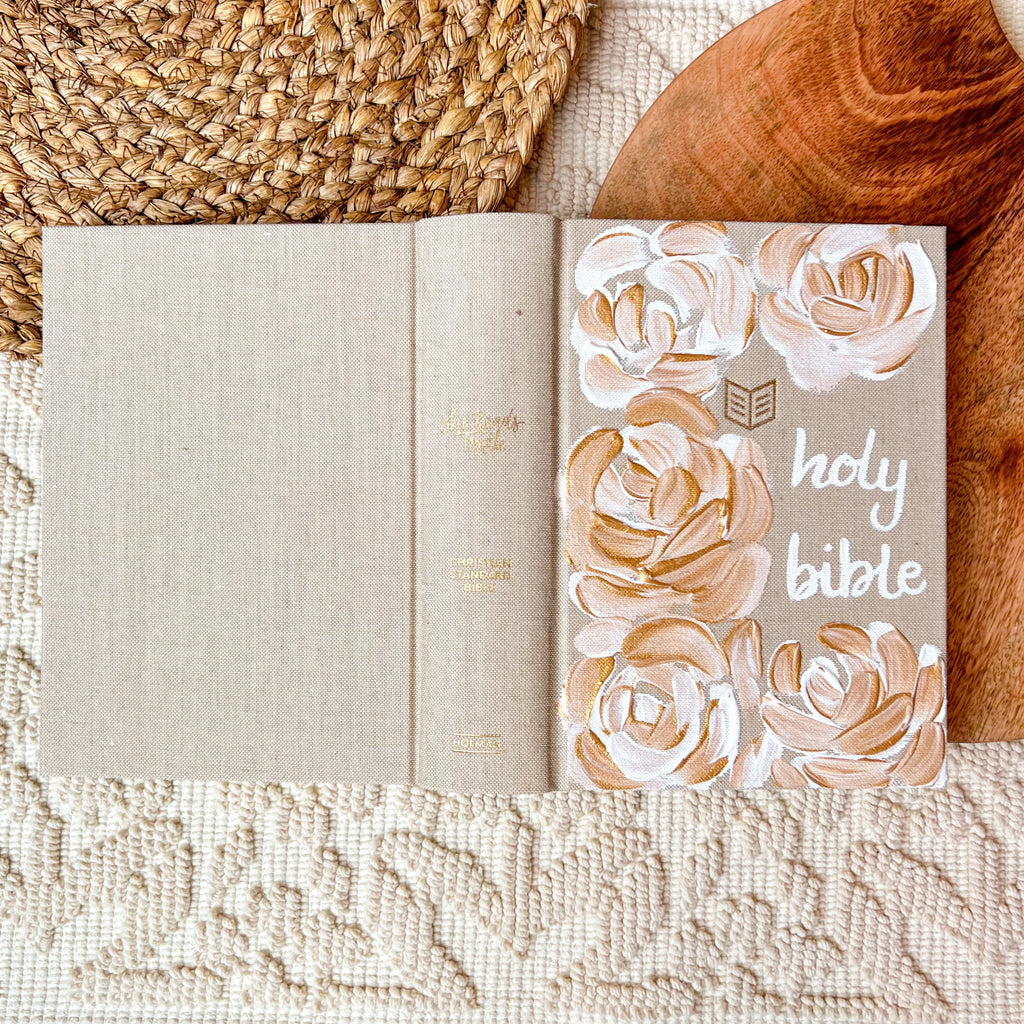 Gold Florals Hand-Painted She Reads Truth Bible