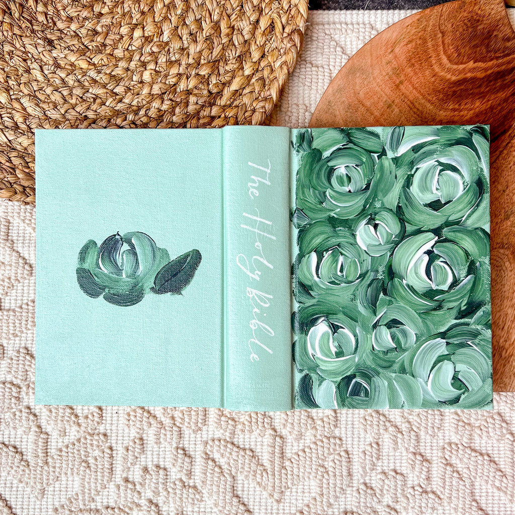 Green florals Hand-Painted She Reads Truth Bible