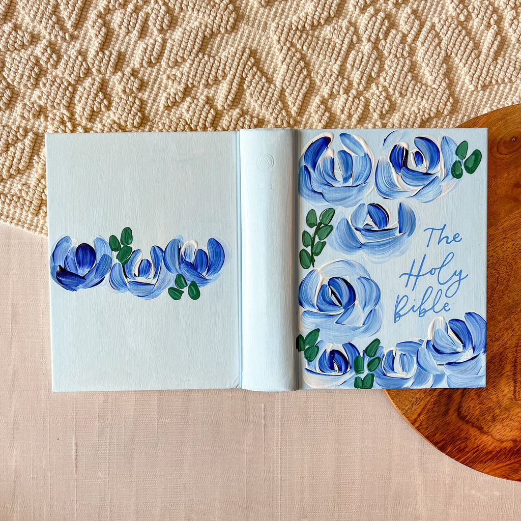 Blue Florals Hand-Painted ESV Journaling Bible