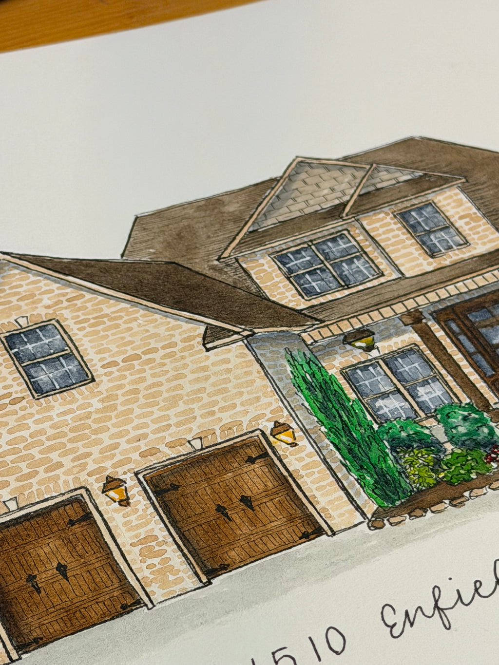 Watercolor Home Portrait - 8x10in Unframed