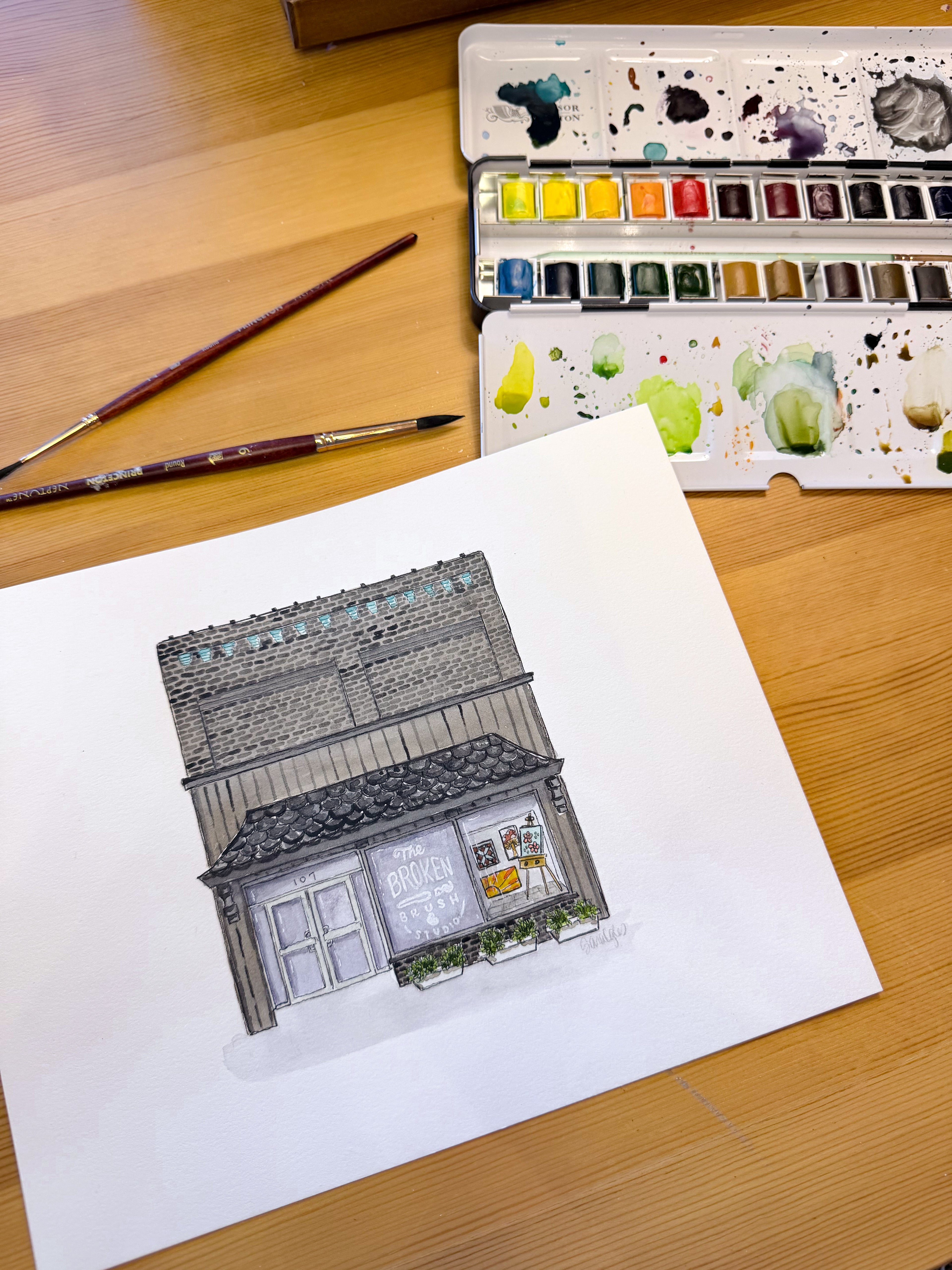 Commercial Watercolor Portrait + Digitization - Unframed