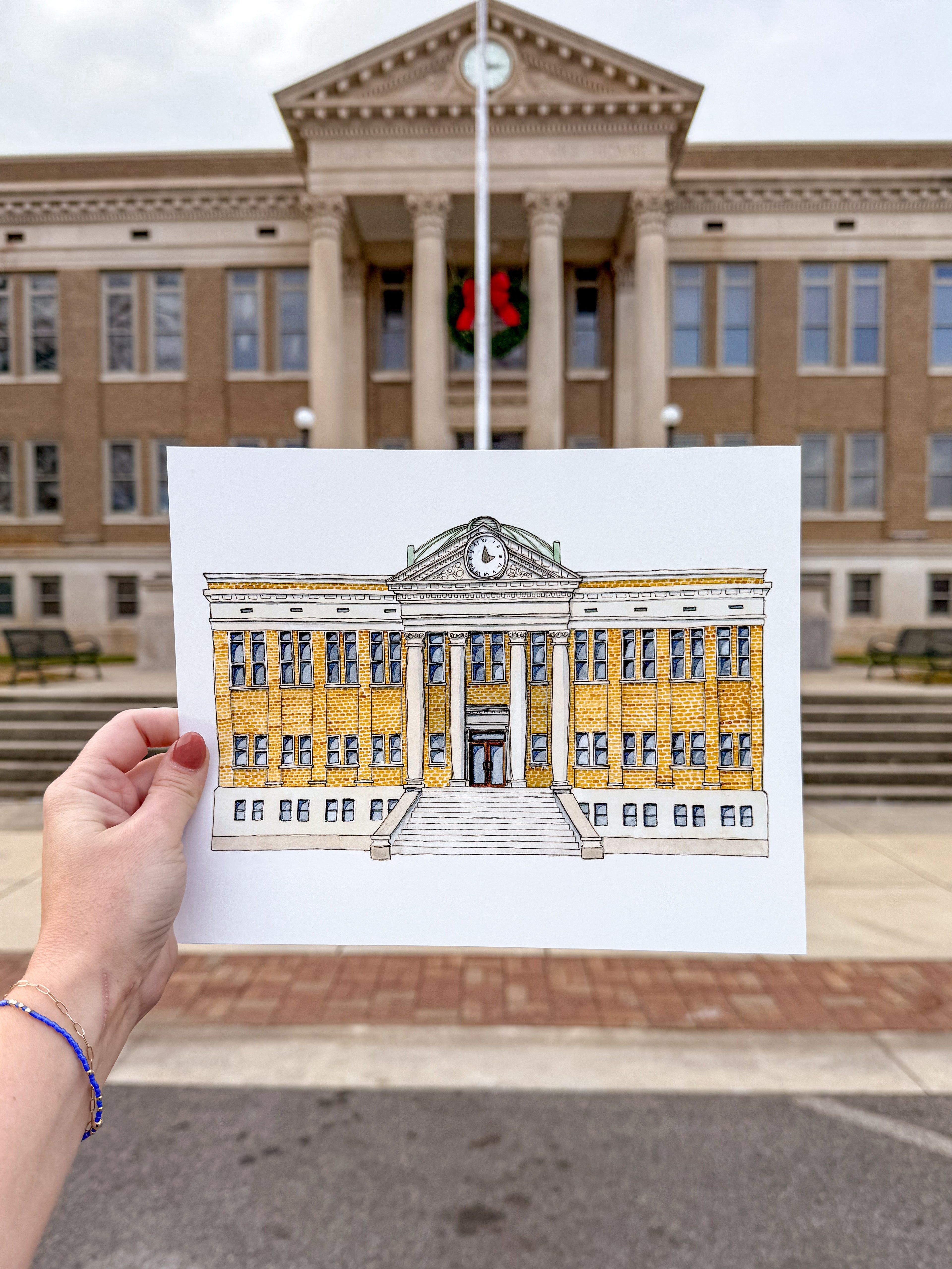 Limestone County Courthouse Art Print (Athens, Alabama)