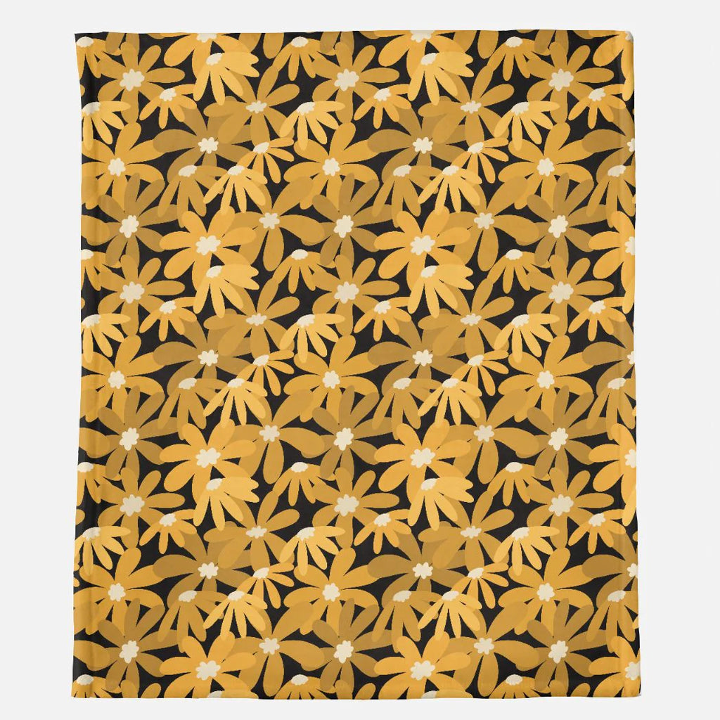 Black & Gold Game Day Minky Blanket - 50" x 60" (Ships Directly)