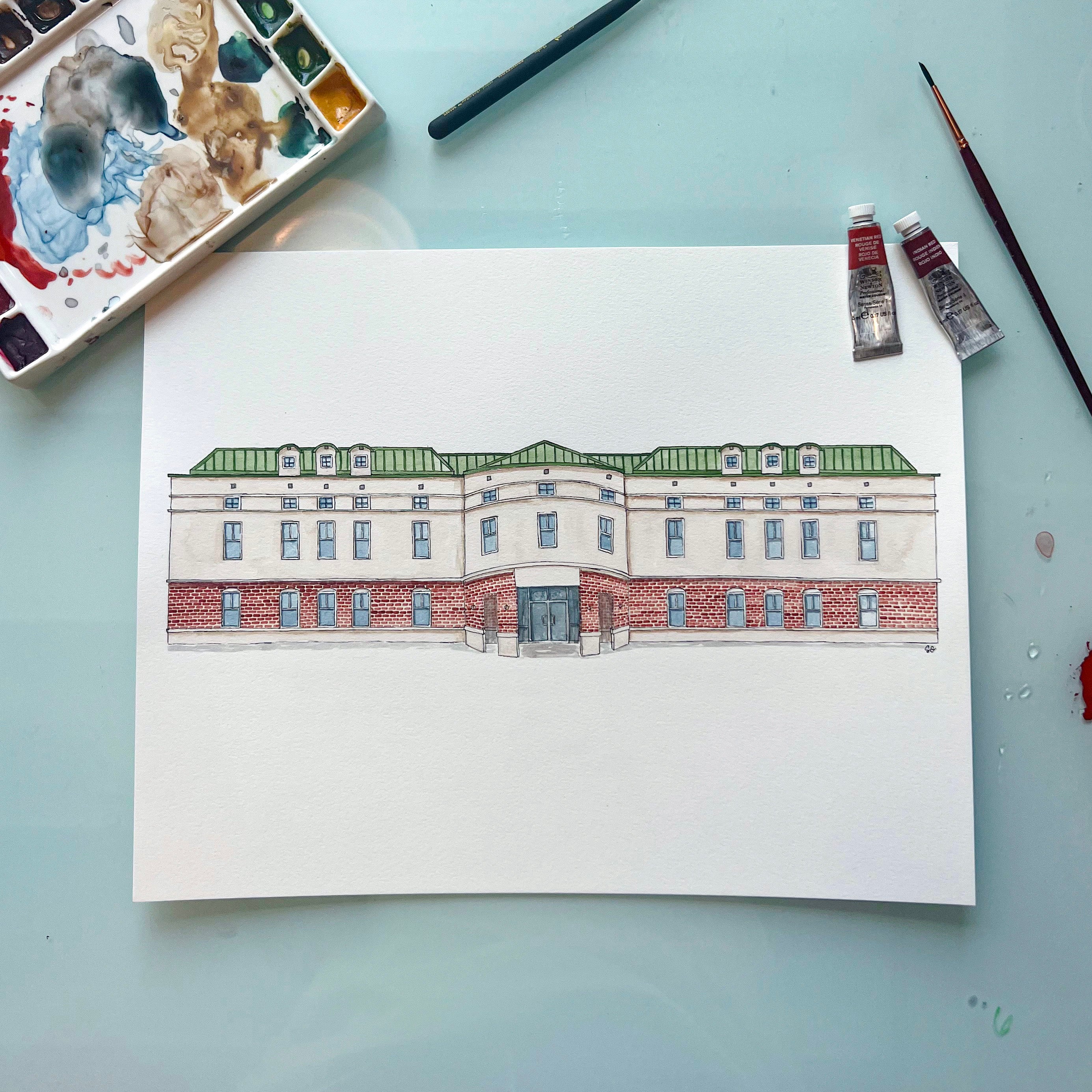 Limestone County Annex Art Print (Athens, Alabama)
