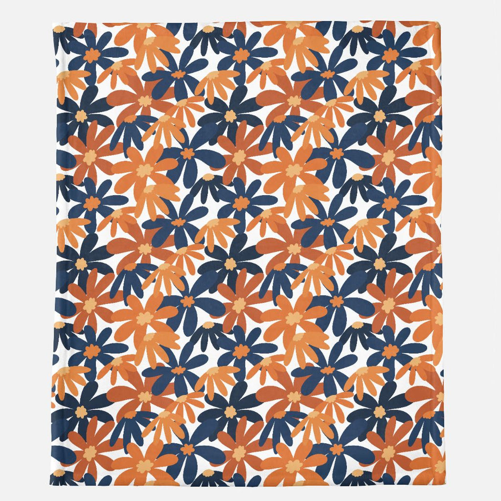 Orange & Blue Game Day Minky Blanket - 50" x 60" (Ships Directly)