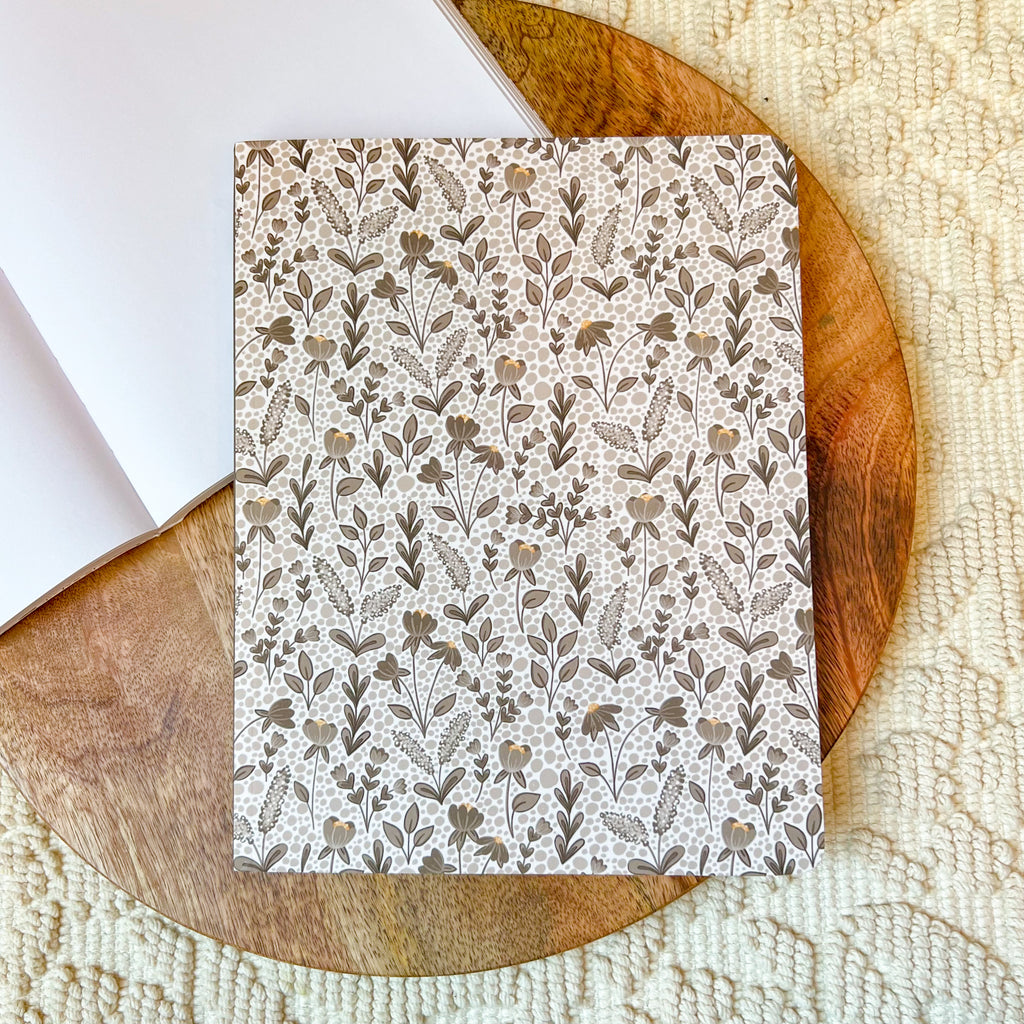 Neutral Floral Layflat Blank Notebook