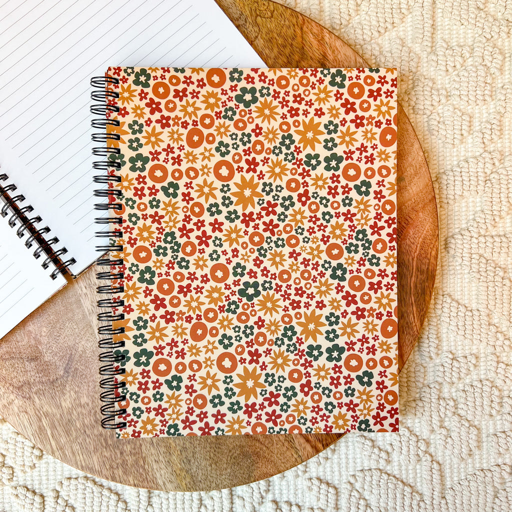 Fall Floral Spiral Lined Notebook | That's SO Art