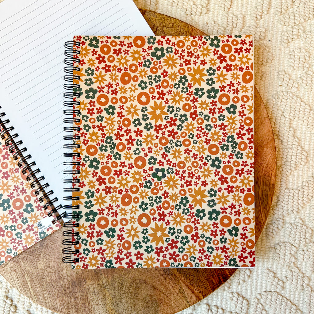 Fall Floral Spiral Lined Notebook | That's SO Art
