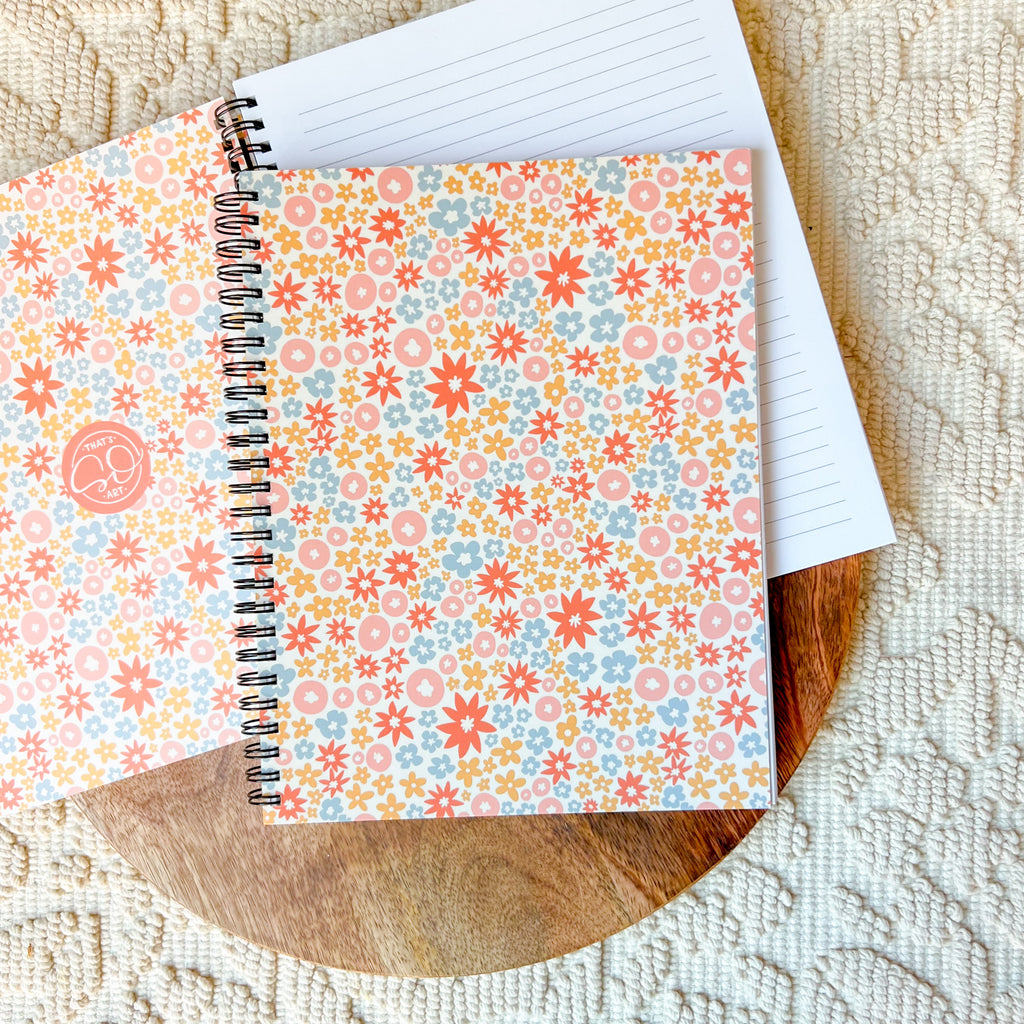 Pastel Floral Spiral Lined Notebook