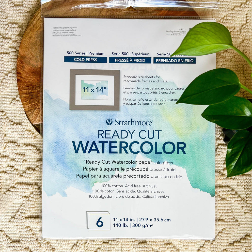 Strathmore Ready Cut Watercolor Paper, Hot Press, 8 x 10 Inches, 10 Sheets