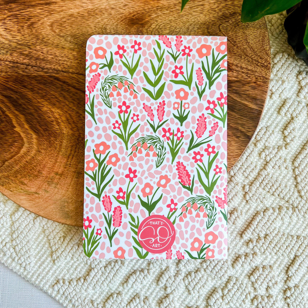 Bright Pink Floral Lined Journal