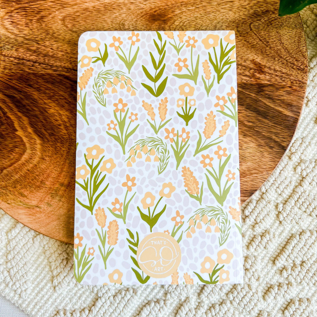 Yellow Floral Lined Journal