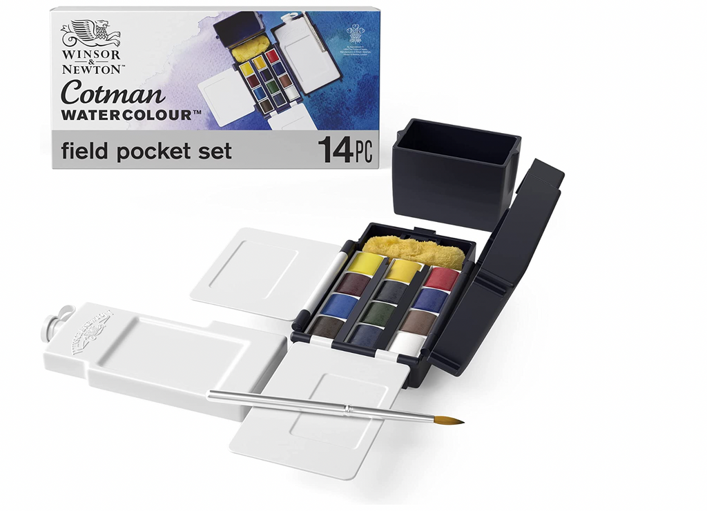 Winsor & Newton Cotman Watercolor Paint Field Box Set - Set of 14