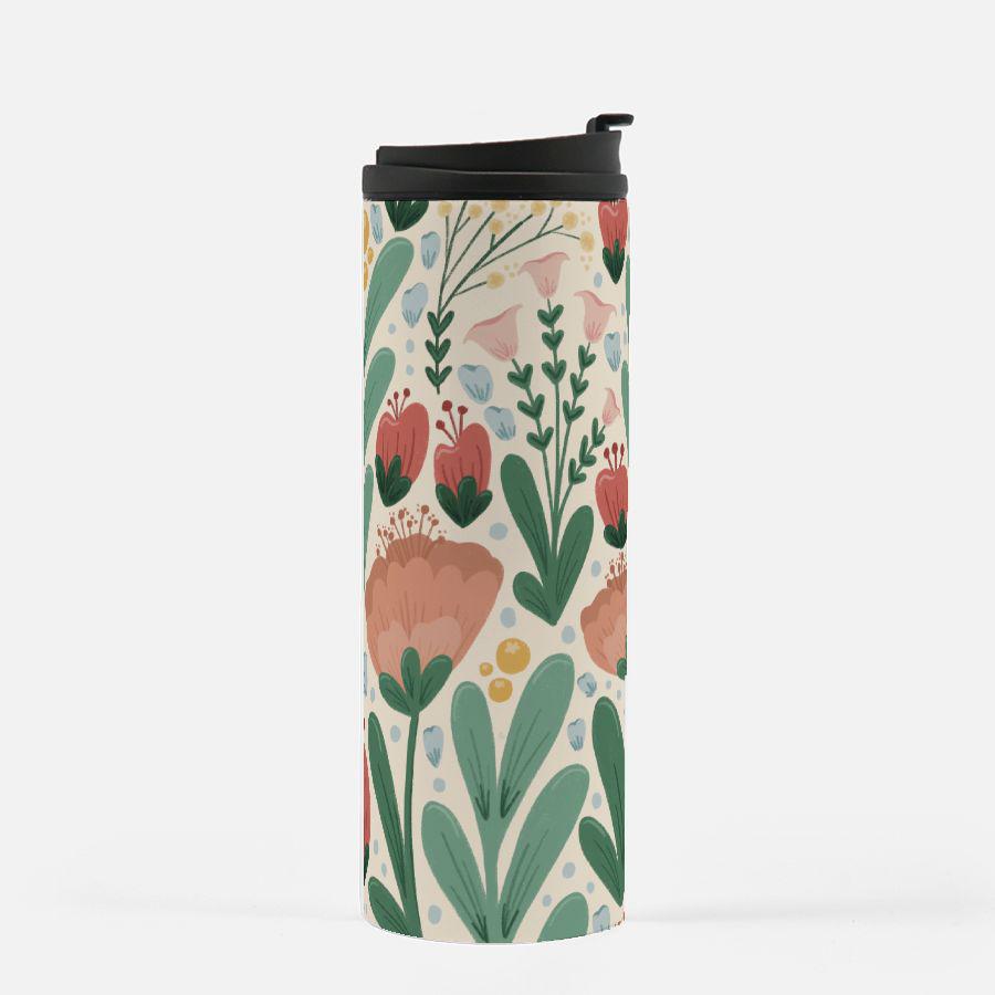 Light Floral Thermal Tumbler 16 oz.