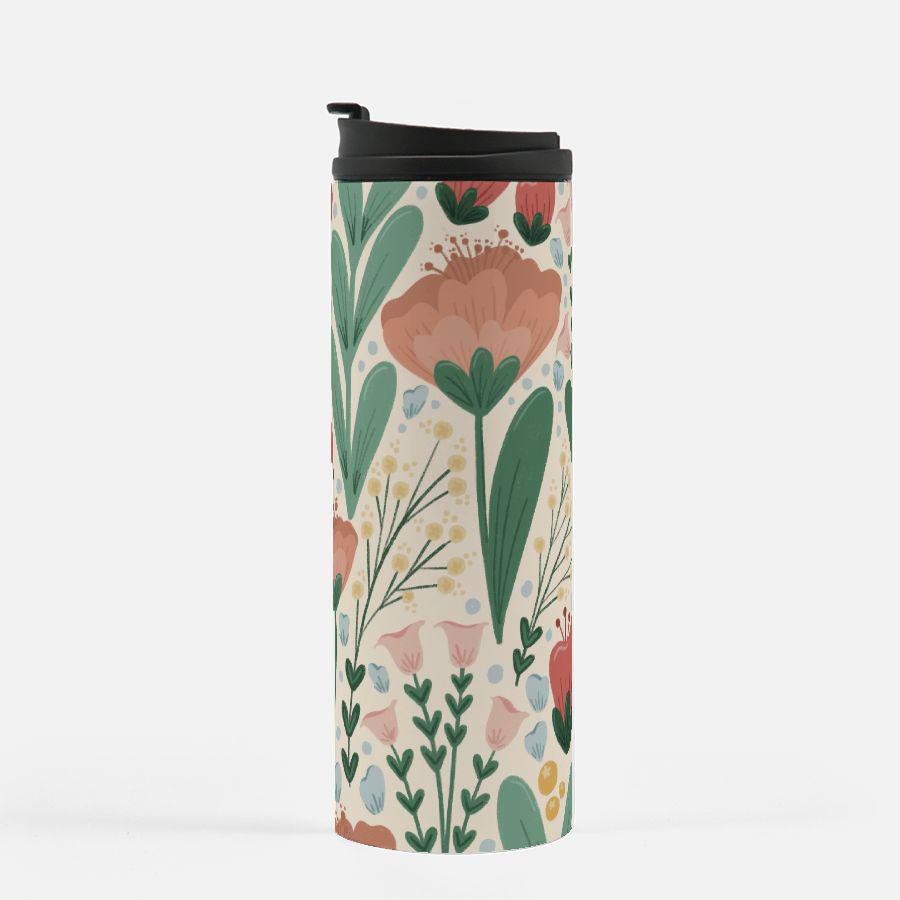 Light Floral Thermal Tumbler 16 oz.