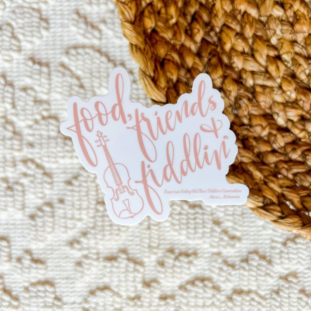 Food, Friends & Fiddlin' - Tennessee Valley Old Time Fiddlers Convention - Sticker