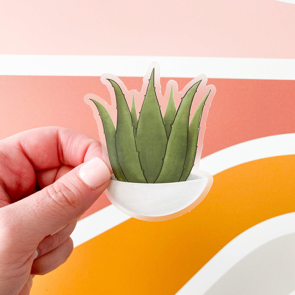 Aloe Vera Plant Clear Sticker