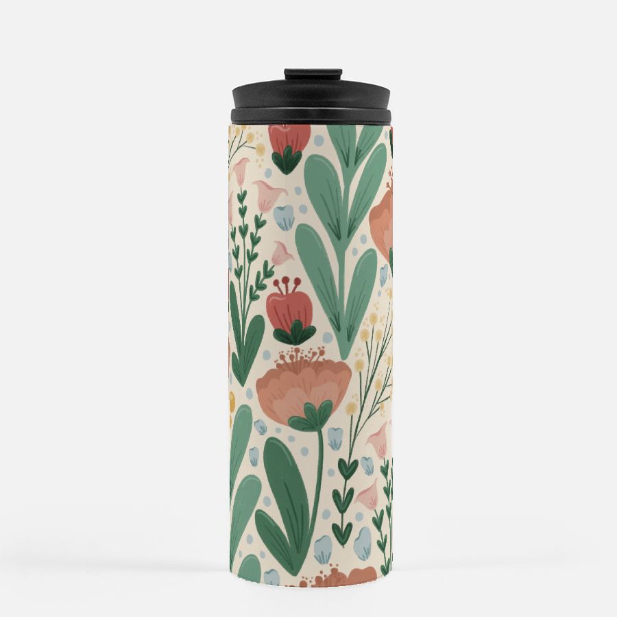 Light Floral Thermal Tumbler 16 oz.