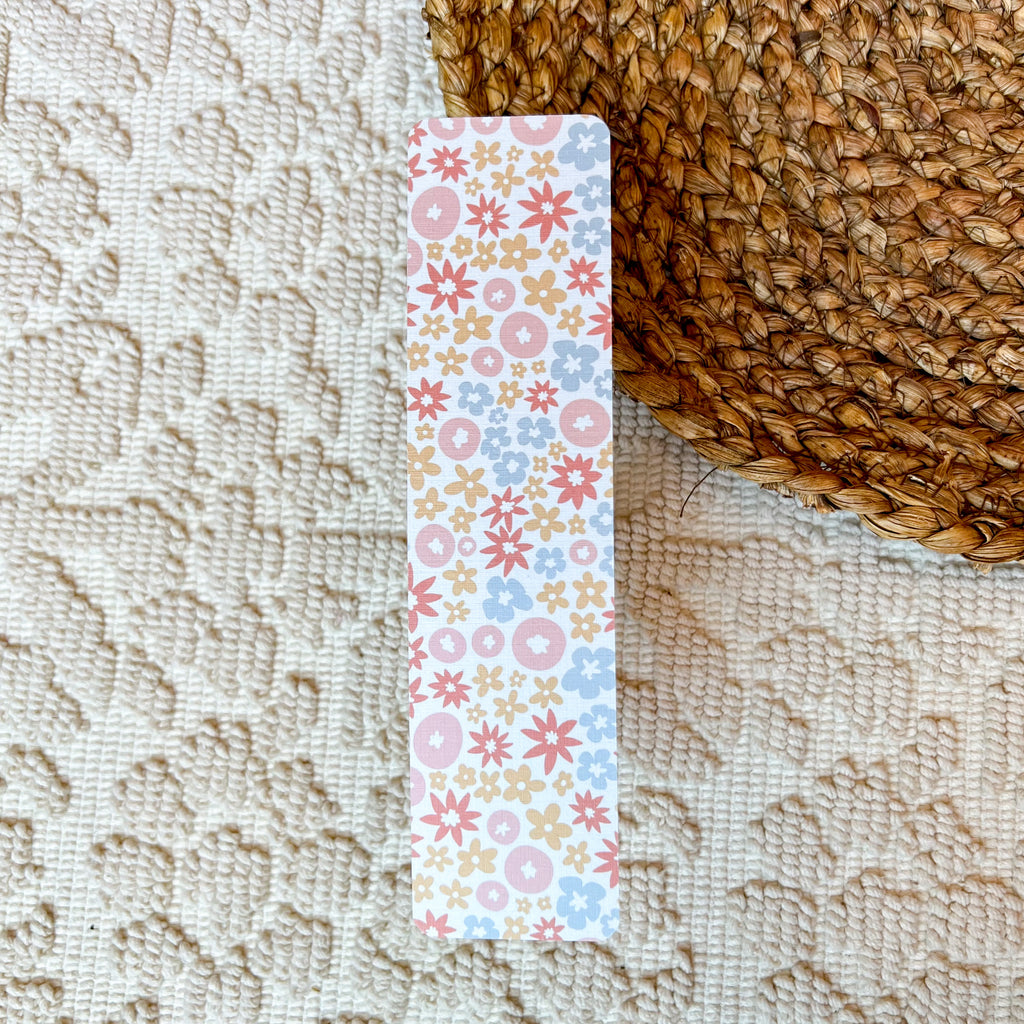 Pastel Floral Linen Bookmark