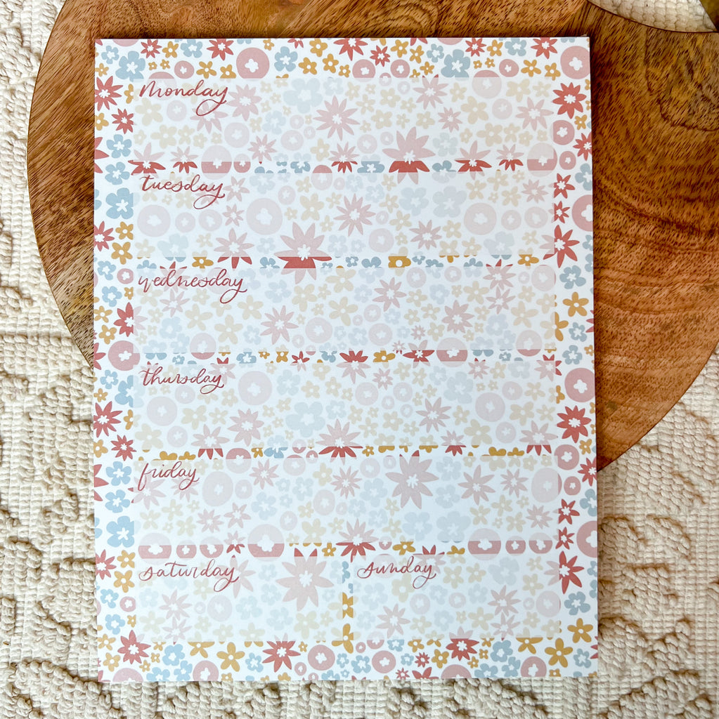 Pastel Floral Weekly Planner Notepad