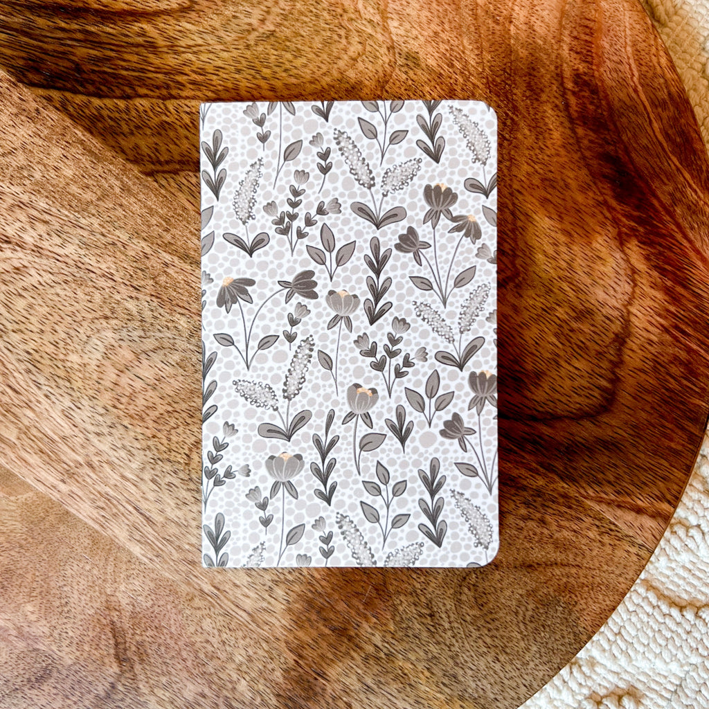 Neutral Floral Lined Pocket Notebook