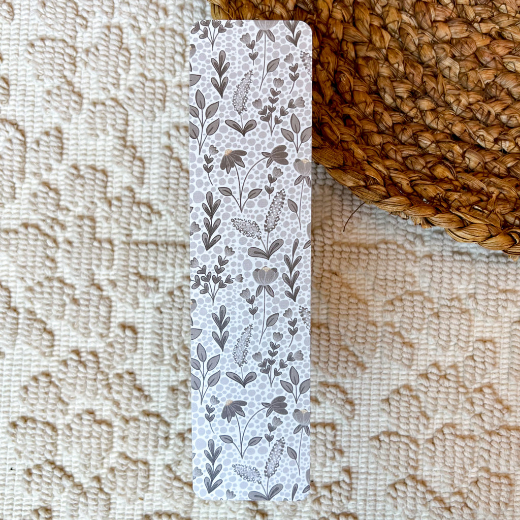 Neutral Floral Linen Bookmark