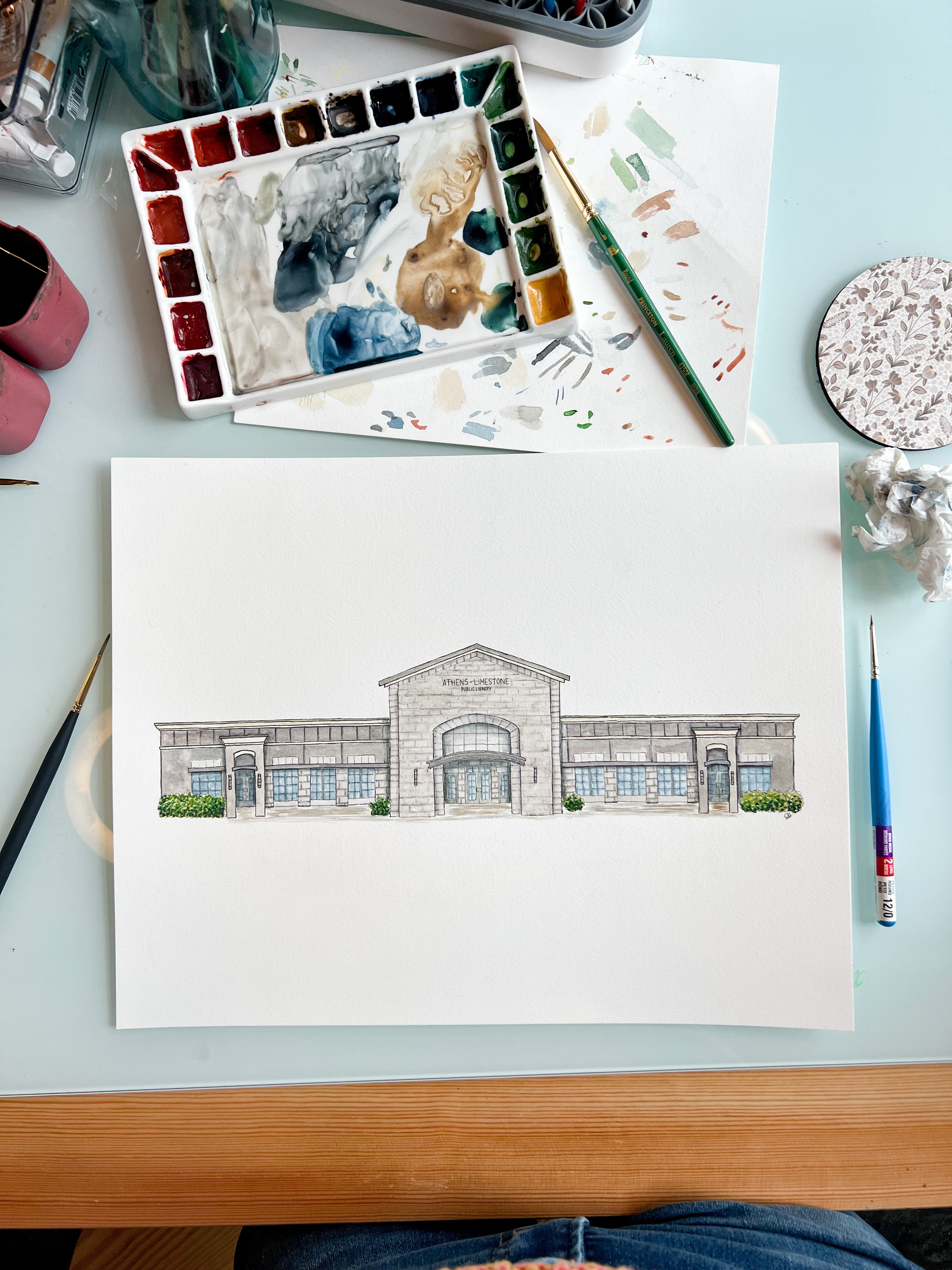 Commercial Watercolor Portrait + Digitization - Unframed