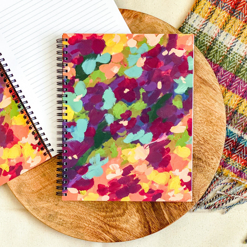 Abstract Florals Spiral Lined Notebook