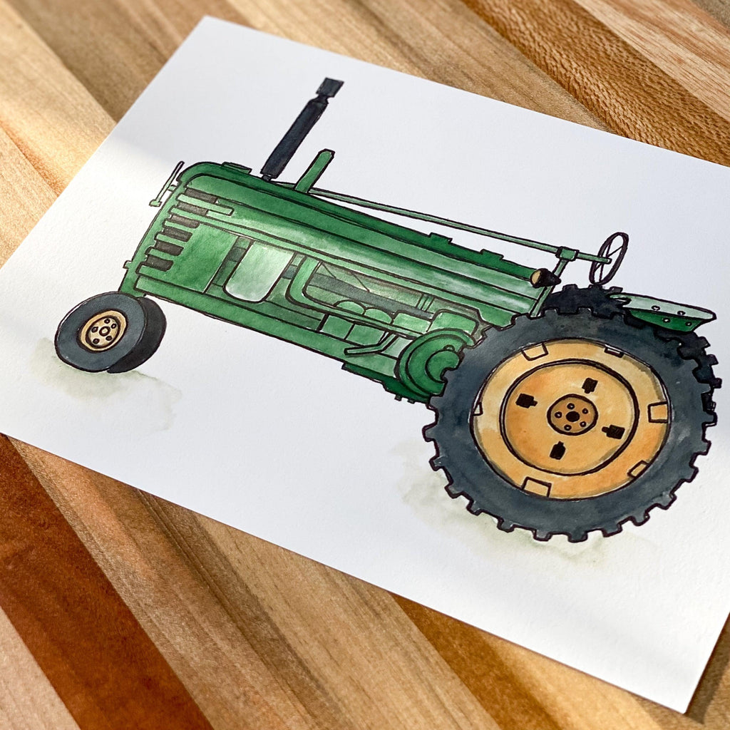 Green Tractor Art Print